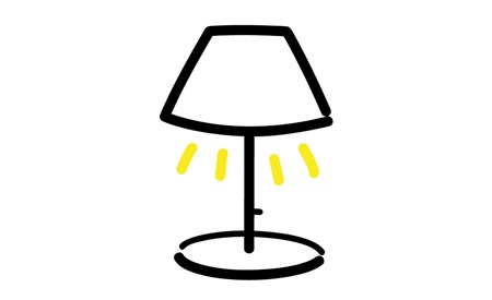 Illustration af bordlampe